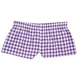 Purple Punch Plaid Check Cotton Girl Boxers Mini Itty Bitty Shorts 1" Inseam, Covered elastic waist, 100% cotton,