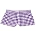Purple Punch Plaid Check Cotton Girl Boxers Mini Itty Bitty Shorts 1" Inseam, Covered elastic waist, 100% cotton,