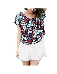 Round Neck General Print Short Chiffon/Polyester Sheer Tunic/Mini Dress 