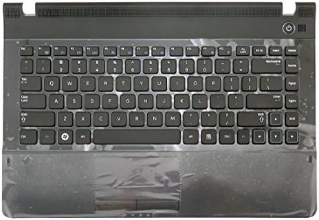 FbscTech(TM) Laptop Replacement New Black Laptop US Keyboard with Palmrest Tochpad for Samsung NP300E4A Series