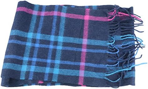 Charter Club 100% Cashmere Luxury Scarf (72" x 10", Navy Plaid)