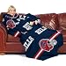 NFL Buffalo Bills Adult Comfy Throw, Officially Licensed Blanket with Sleeves "Stripes" Design