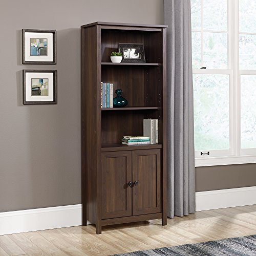 Sauder County Line 3 Shelf Bookcase in Rum Walnut