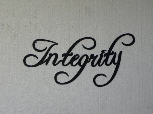 Integrity Motivational Word Fancy Script Metal Wall Art