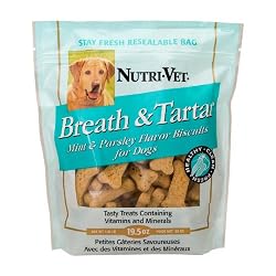 Nutri-Vet Breath & Tartar Spearmint & Parsley Flavored Biscuits, 19.5 Ounce Bag