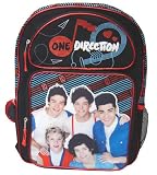 One Direction 1D 16" Black/Red/Blue Glitter Large Backpack