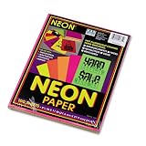 Pacon Neon Bond Copy Paper, 24 lb, Letter, Five Assorted Colors, 100 Sheets (104331)