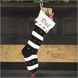 Black and White Broad Stripe Stocking With Bobbles