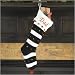 Black and White Broad Stripe Stocking With Bobbles