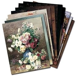 Opulent Bouquets - Box Set of 12 Assorted Greeting Cards and Patterned Envelopes