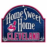 MLB Cleveland Indians 11-by-9 Wood "Home Sweet Home" Sign