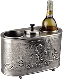 Victoria Antique Embossed Pewter Wine Chiller, 9.25″Hx12.5″W, PEWTER