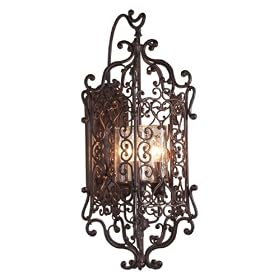Eurofase 17455-015 Bravada 3-Light Large Wall Outdoor Sconce, Dark Chestnut Clear by Eurofase