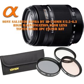 Click here to buy Sony SAL18250 Alpha DT 18-250mm f 3.5-6.3 High Magnification Zoom Lens W  Tiffen 62mm 3pc... by Sony.