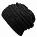 Black Thick Oversized Slouchy Knit Beanie Cap Hat