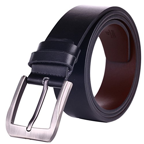 Beltox Fine Men's Genuine Leather Belt 38mm Wide Jeans Belts (34-39, black )