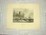 CANADA PRINT c1790-c1900 CAPE SPLIT BAY FUNDY BOATS split