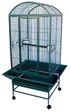 Brand New Parrot Bird Wrought Iron Cage Dome-Top w/ Parrot Toys 24x22x58-WI24HGNR - PT