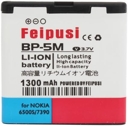 1300mAh 3.7V Feipusi Replacement BP-5M Battery For NOKIA 6500S 7390
