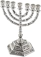 Holy Land Gifts 4338 Menorah 12 Tribes Silverplated 7 Branched 5 In.