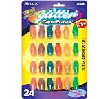 Bazic Glitter Eraser Top, 24 per Pack (Case of 24) (2210-24)
