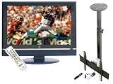 Pyle Deluxe LCD HDTV & Wall Mount Package for Home/Office/Schools/Public -- PTC19LC 19 Flat Panel LCD HDTV + PETR104 17 To 37 Motorized Universal Flat Panel TV Tilted Ceiling Mount.