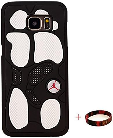 HuaPusi S7Edge Case,Shoes Showcase Jordan Samsung Galaxy S7Edge CASE,Michael Air Jordan For Samsung Galaxy S7Edge Case Cover 3D Sneaker Sole Rubber(black white)