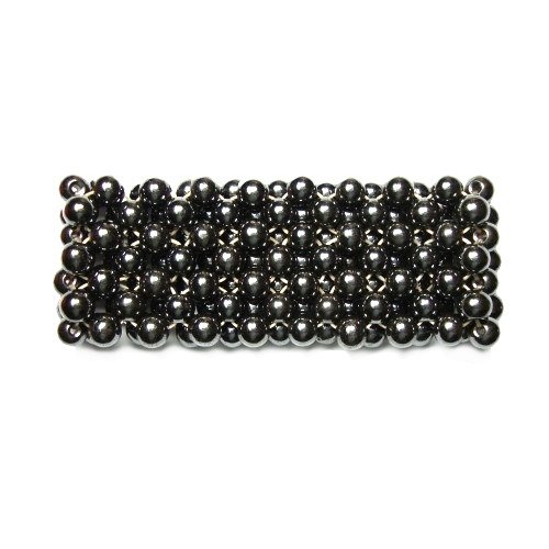 Seven Beaded Row Magnetic Hematite Stretch Bracelet