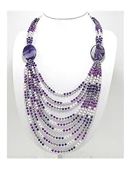 Purple Jade Necklace In Sterling Silver