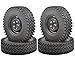 LAFEINA 4PCS 1/10 RC Crawler 100MM Tire&1.9 Inch Plastic Wheel Set with Foam Insert for Axial SCX10 D90