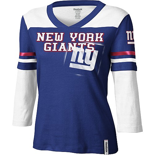 New York Giants Ladies Statement 3/4 Sleeve Jersey Style T-shirt