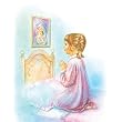 Carded 8"x10" Prints for Framing - Girl Praying - Linen Paper - 7 and 4 Color Process Printing