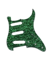 Musical Instruments: Generic 3Ply Green Pearl Pearloid Strat Guitar Pickguard SSS - DSHL