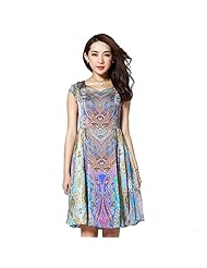 Polyester/Sateen Sleeveless General Print Party Dress 