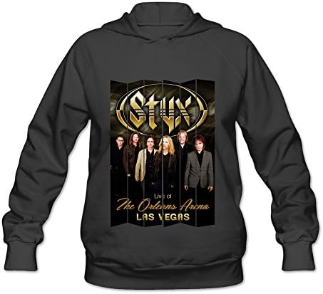 SHJQ Women's Hooded Sweatshirt Styx Rock And Roll Band Black Size M