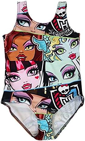 Imigao Girls Kids Swimwear One Piece Swimming Costume Bathing Suit (7-8, Black #3)