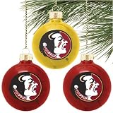 Florida State Seminoles (FSU) Collegiate Logo Round Glass Ornaments