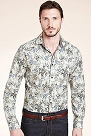Autograph Pure Cotton Large Floral Print Shirt