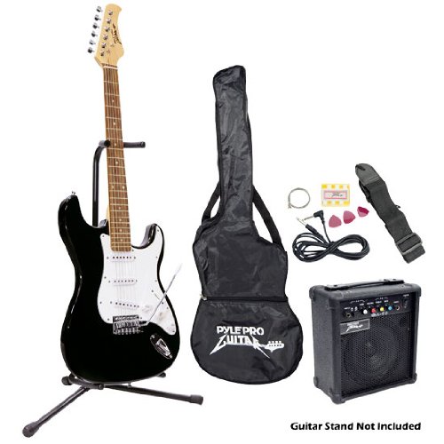 ↗↗Cheap PylePro PEGKT15B Beginner Electric Guitar Package Black