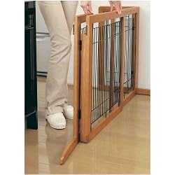 Richell Wood Freestanding Gate, High-Small, Autumn Matte Finish