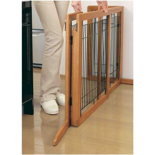 Richell Wood Freestanding Gate, High-Small, Autumn Matte Finish