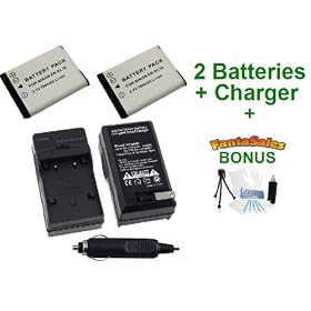 2-Pack Nikon EN-EL19 High-Capacity Replacement Batteries with Rapid Travel Charger for Nikon Coolpix S100 S2500 S3100 S4100 S4150 - UltraPro BONUS INCLUDED: Camera Cleaning Kit, Camera Screen Protector, Mini Travel Tripod