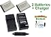 2-Pack Nikon EN-EL19 High-Capacity Replacement Batteries with Rapid Travel Charger for Nikon Coolpix S100 S2500 S3100 S4100 S4150 - UltraPro BONUS INCLUDED: Camera Cleaning Kit, Camera Screen Protector, Mini Travel Tripod