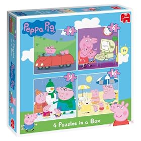 Peppa Pig 4-in-1 Jigsaw Puzzles in a Box (4/6/9/16 Pieces)