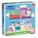 Jumbo Games Peppa Pig 4 Puzzles in a Box 4/6/9/16 Piece Jigsaw Puzzles