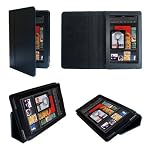iGADGET® Kindle Fire High Quality Leather Case / UNIQUE DESIGN STAND COVER/ ERGONOMICALLY DESIGNED/ WATCH MOVIES WITHOUT HOLDING/ LUXURY SUEDE MATERIAL INSIDE/ FULL PROTECTION / EASY TO CARRY/ IDEAL FOR WORKING PROFESSIONALS! - Black (Stand Case)