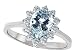 2.00 cttw 925 Sterling Silver 14K White Gold Plated Genuine Pear Shape Aquamarine Engagement Ring - Gold Plated Silver