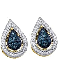0.40CTW BLUE DIAMOND FASHION EARRINGS