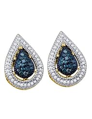 0.40CTW BLUE DIAMOND FASHION EARRINGS