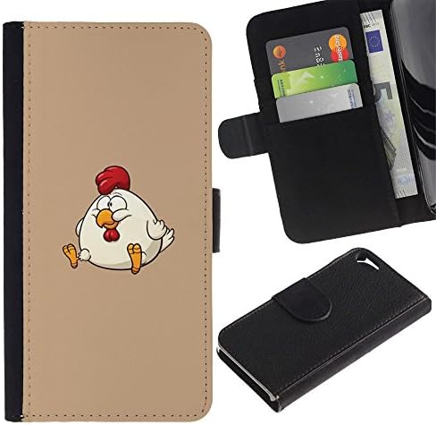 Be Good Phone Accessory // Leather Wallet Case Card Holder Flip Pouch for Apple Iphone 5 / 5S // Cartoon Fat Amusing Funny